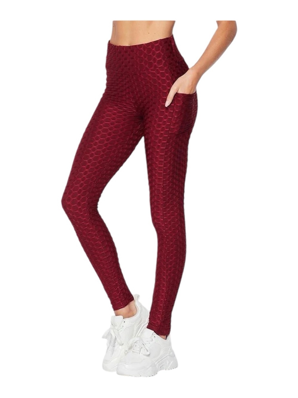 W&J Fashion Women’s Scrunch Back Honeycomb textured Leggings‎ Size 2XL/3XL